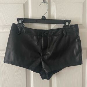 NWT Forever 21 Black Faux Leather Micro Shorts